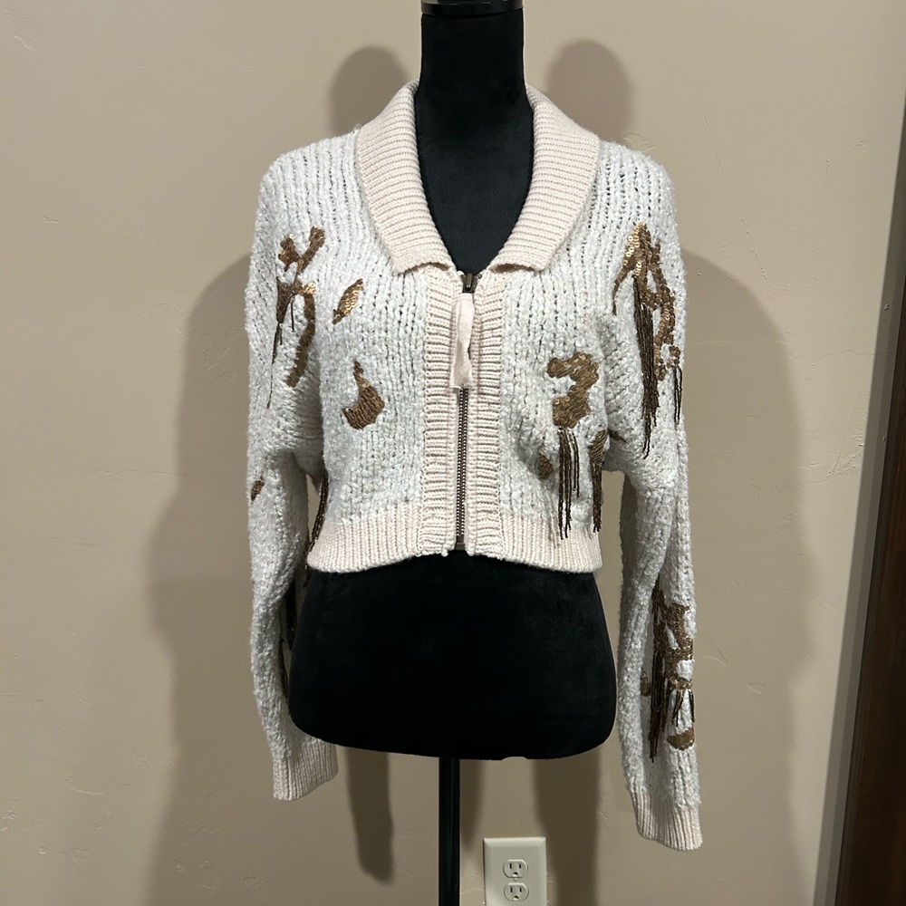 Pilcro Beaded Cardigan Sweater